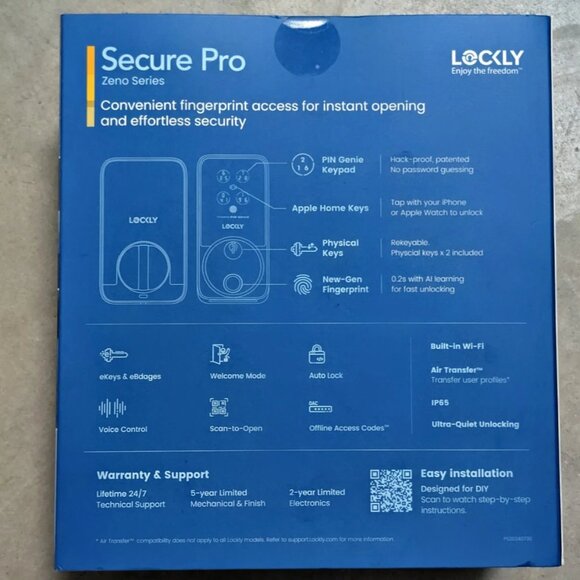 Lockly Pro Zeno Series Deadbolt WiFi Smart Lock Home Key Fingerprint Siri/Alexa - Picture 4 of 14